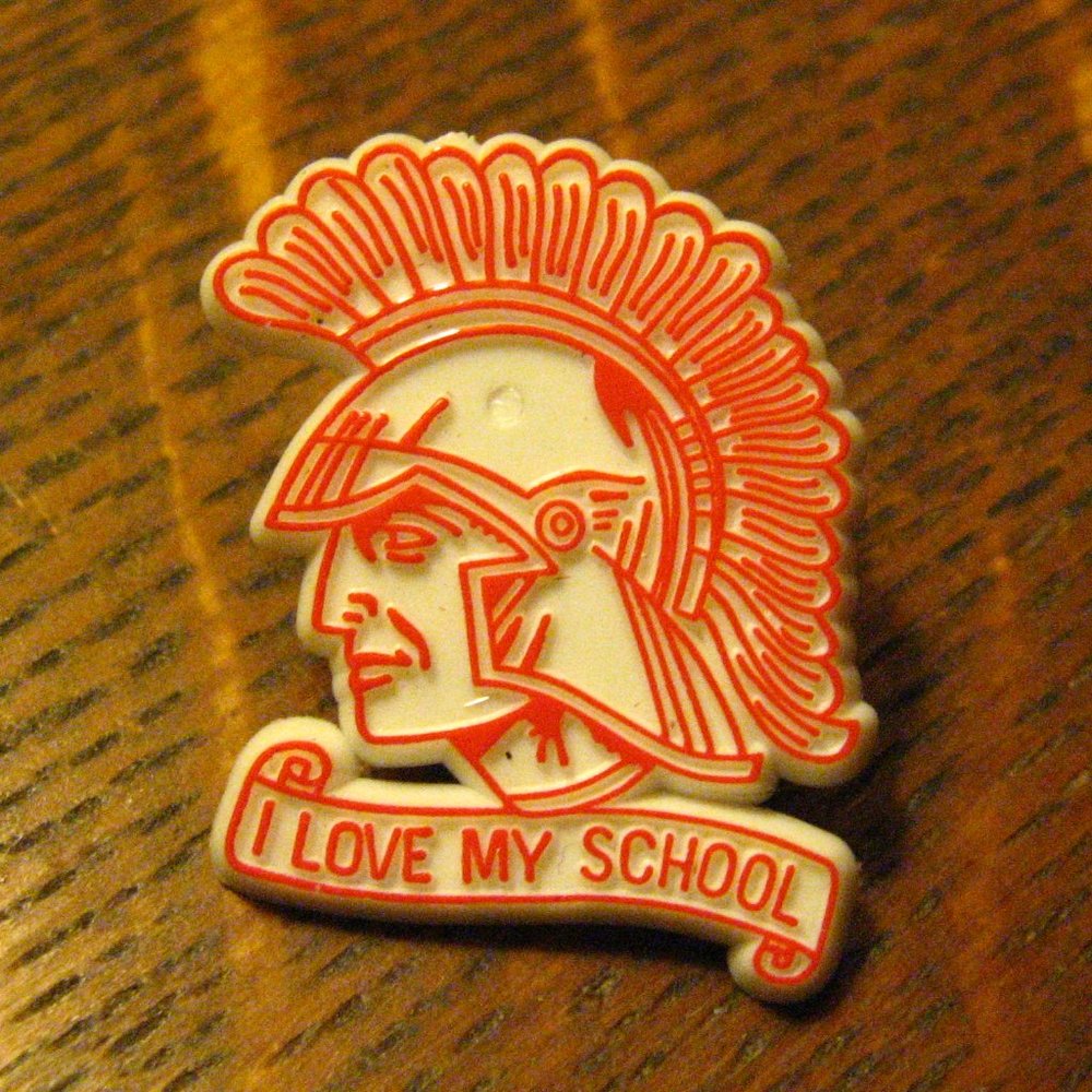 🎓 Trojan Team School Mascot Vintage Lapel Pin